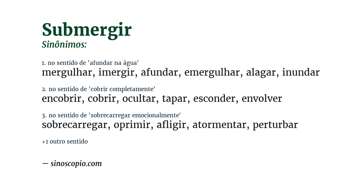 Sinônimo de submergir