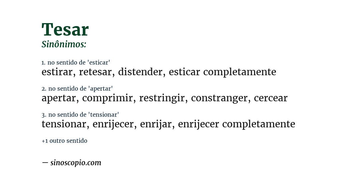 Sinônimo de tesar