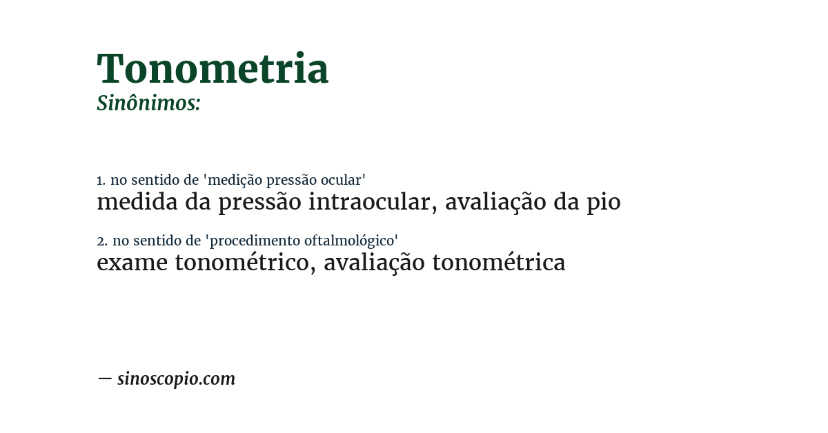 Sinônimo de tonometria