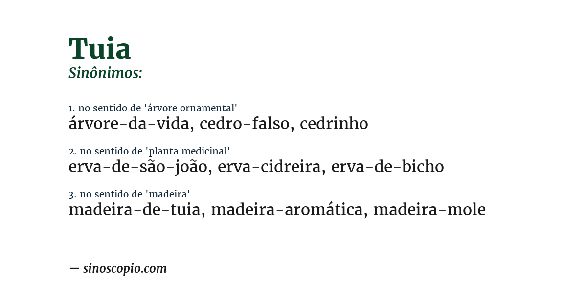 Sinônimo de tuia