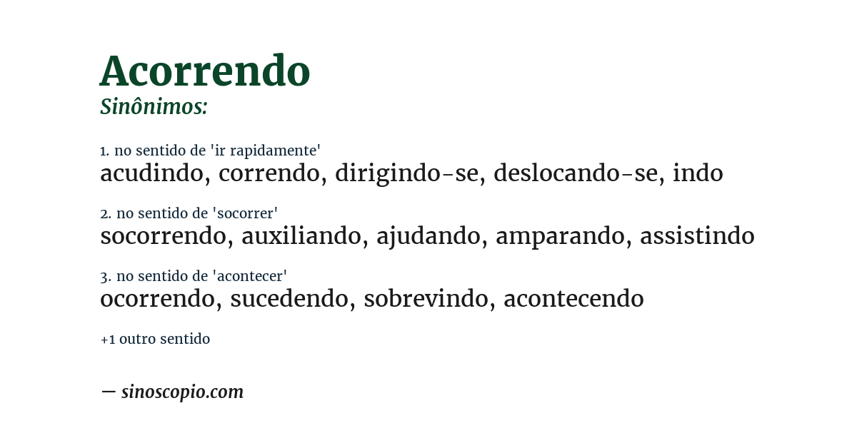 Sinônimo de acorrendo