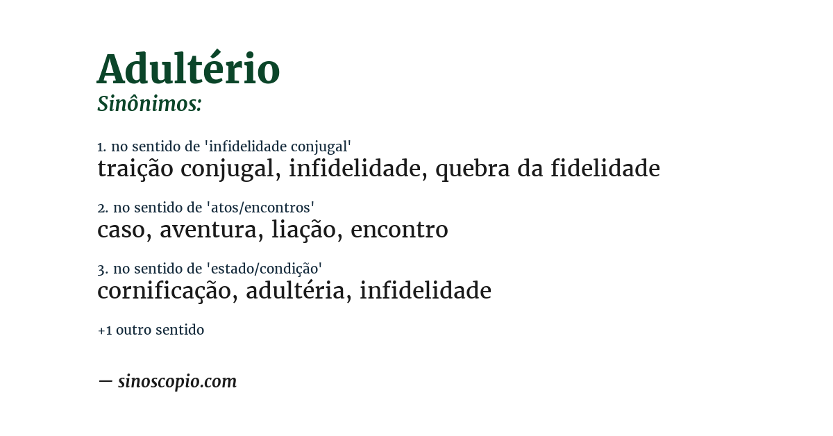 Sinônimo de adultério
