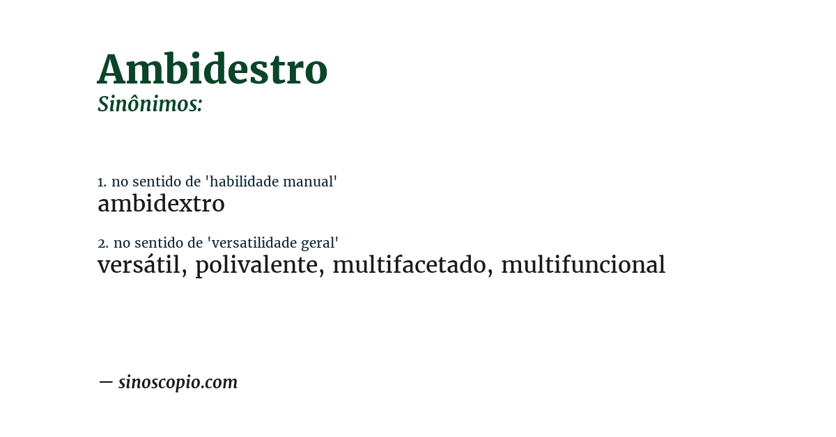 Sinônimo de ambidestro