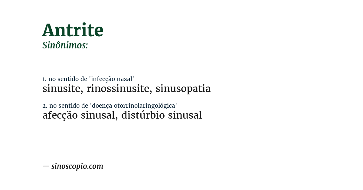 Sinônimo de antrite