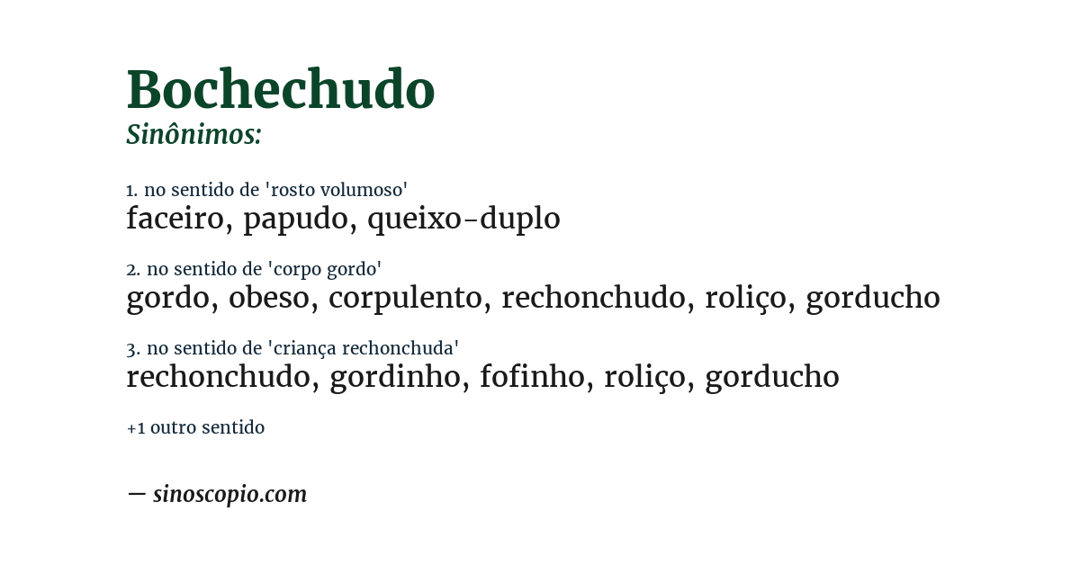 Sinônimo de bochechudo