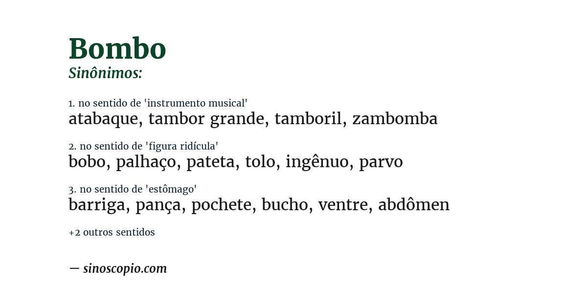 Sinônimo de bombo