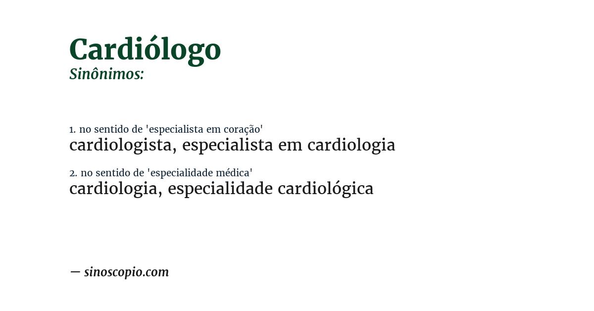 Sinônimo de cardiólogo