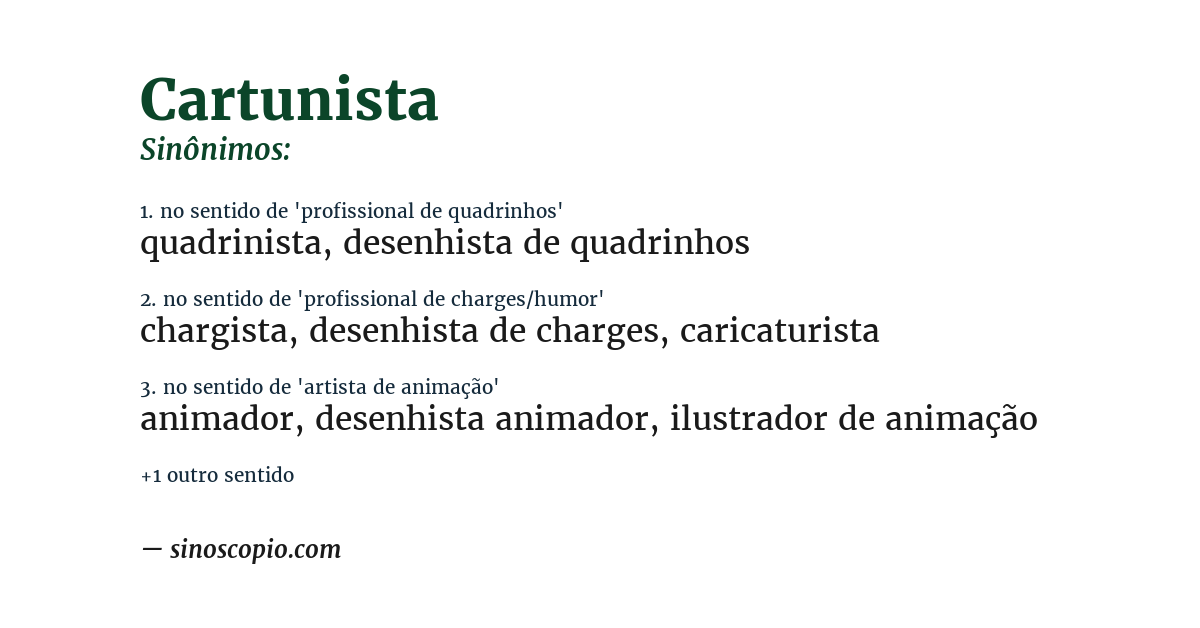 Sinônimo de cartunista