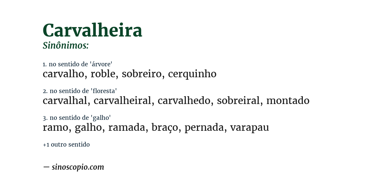 Sinônimo de carvalheira
