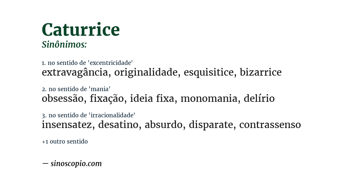 Sinônimo de caturrice