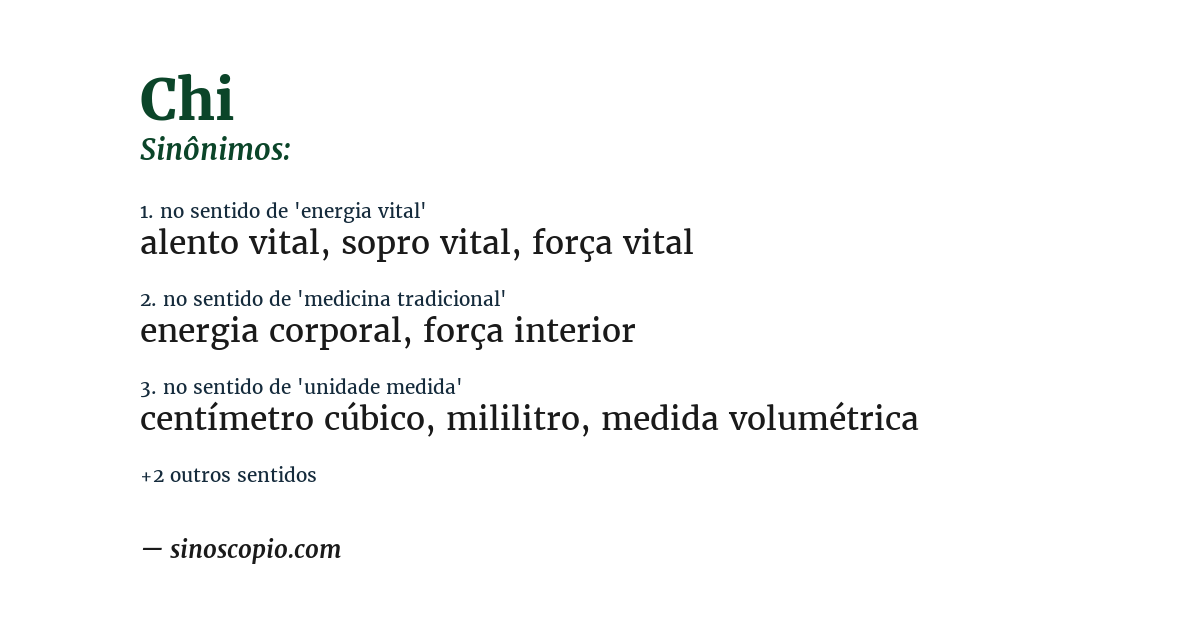 Sinônimo de chi