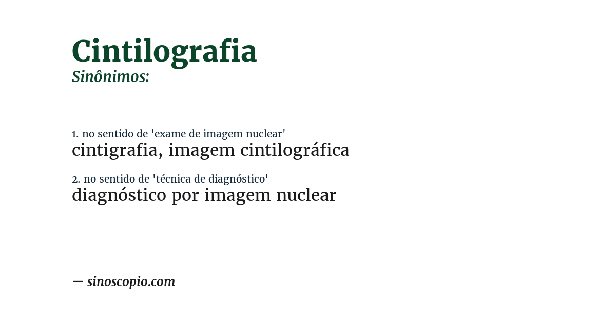 Sinônimo de cintilografia
