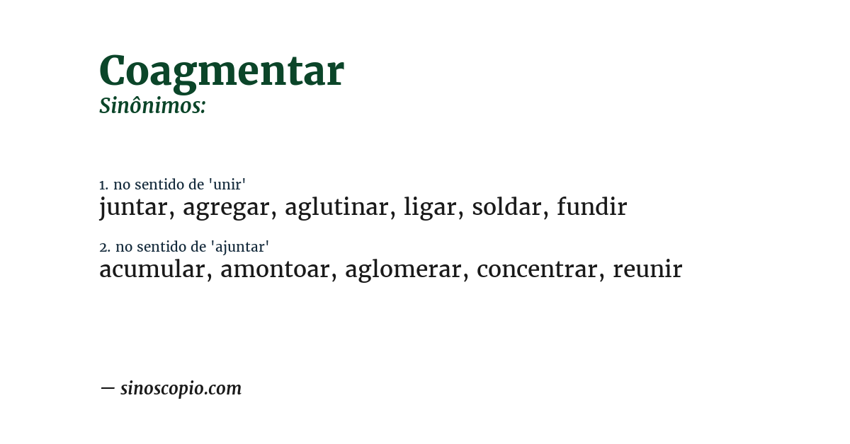 Sinônimo de coagmentar