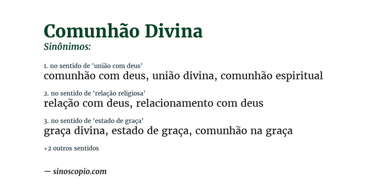 Sinônimo de comunhão divina