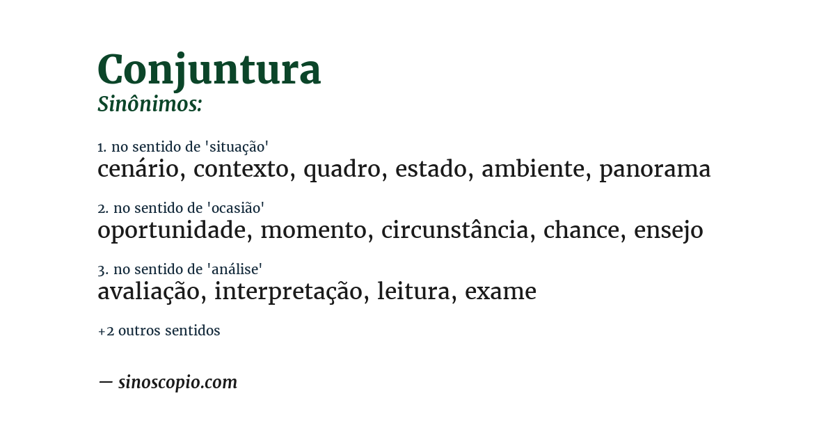Sinônimo de conjuntura