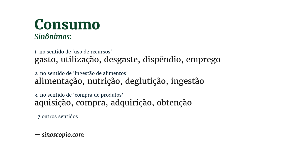 Sinônimo de consumo