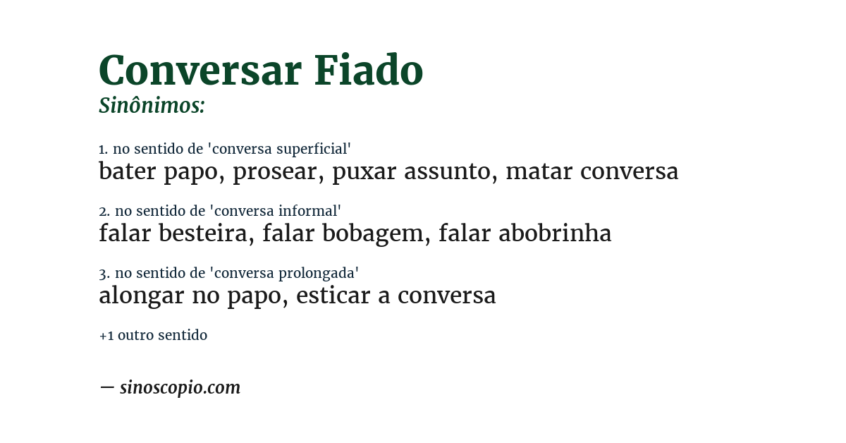 Sinônimo de conversar fiado
