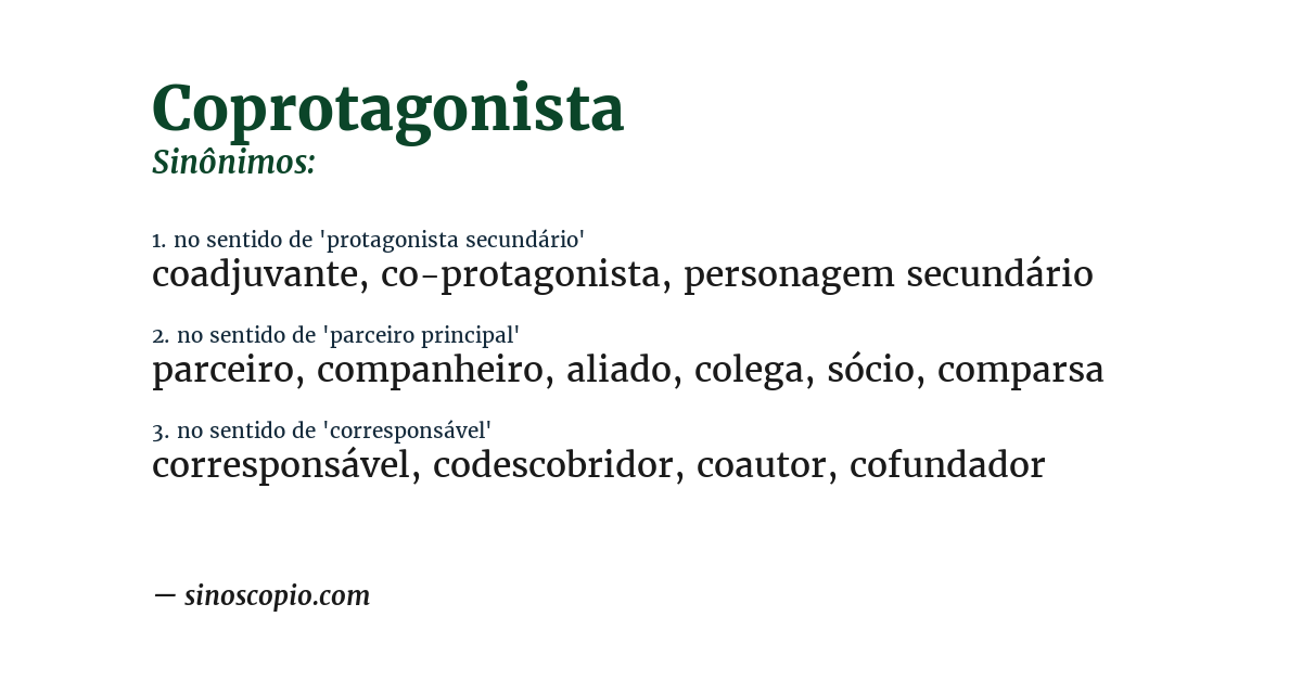 Sinônimo de coprotagonista
