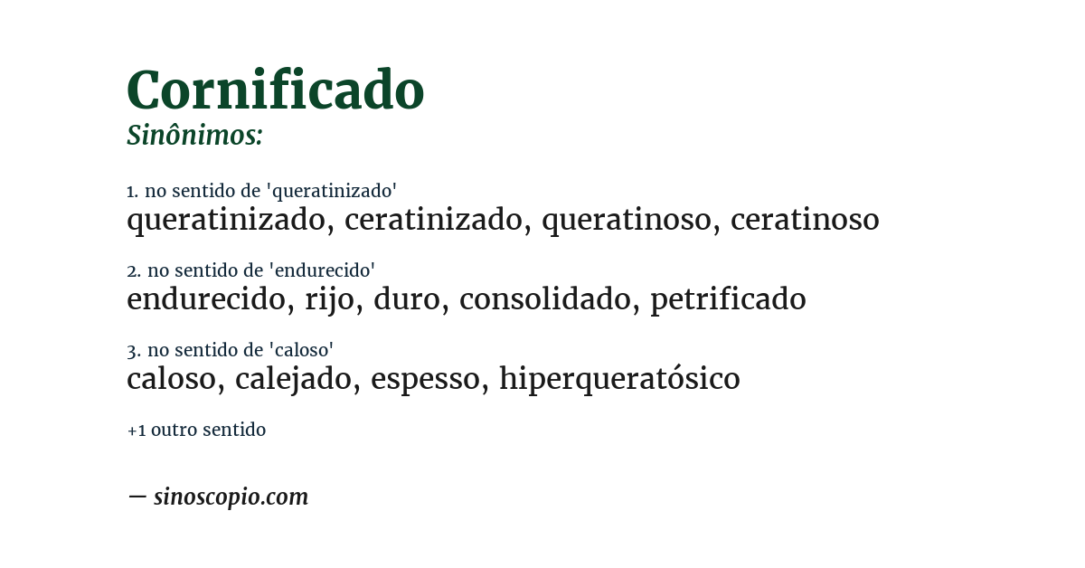 Sinônimo de cornificado