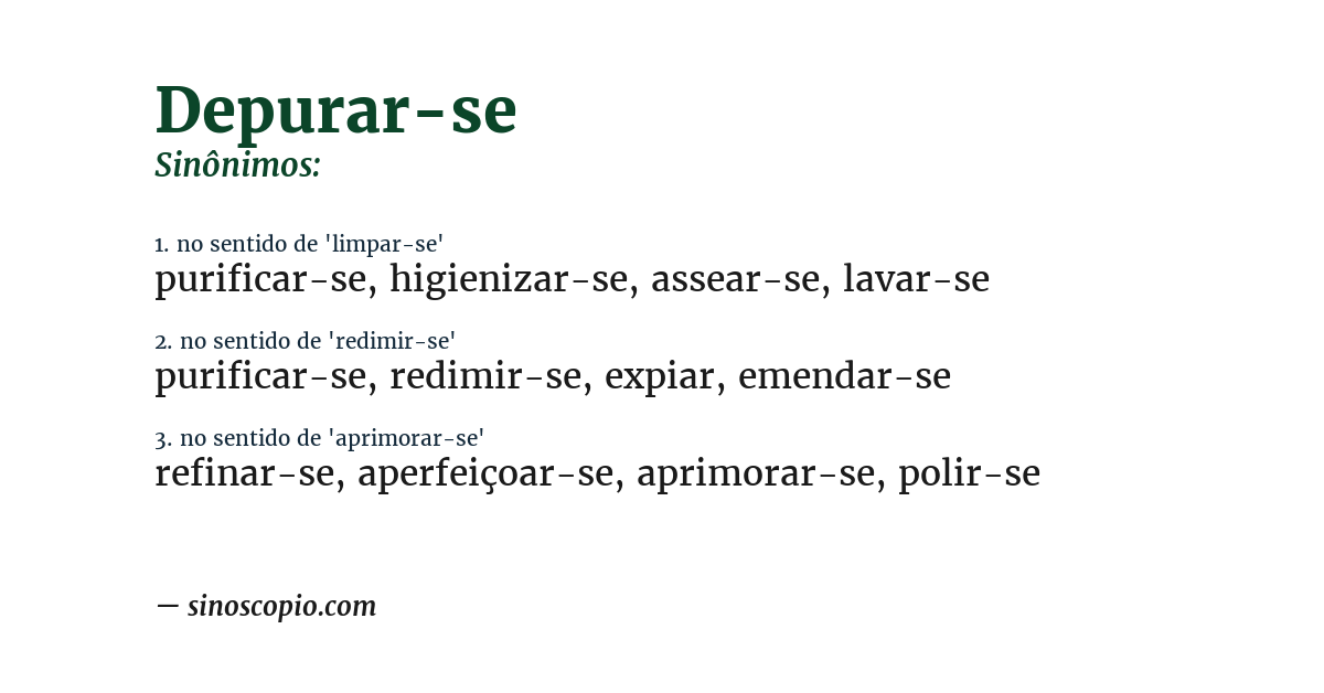 Sinônimo de depurar-se