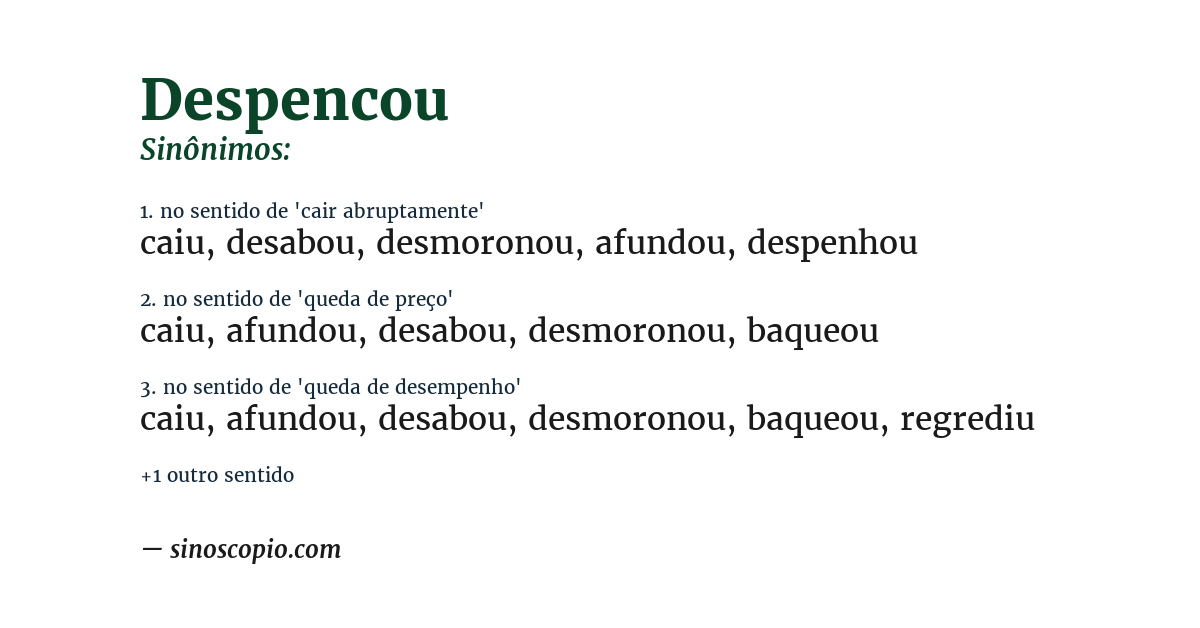 Sinônimo de despencou