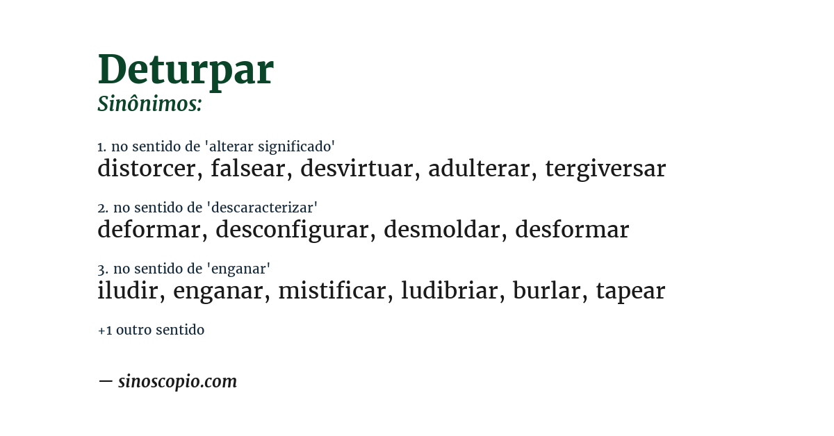 Sinônimo de deturpar