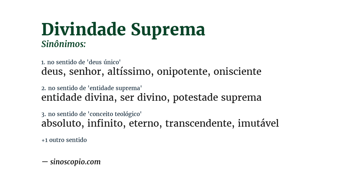 Sinônimo de divindade suprema