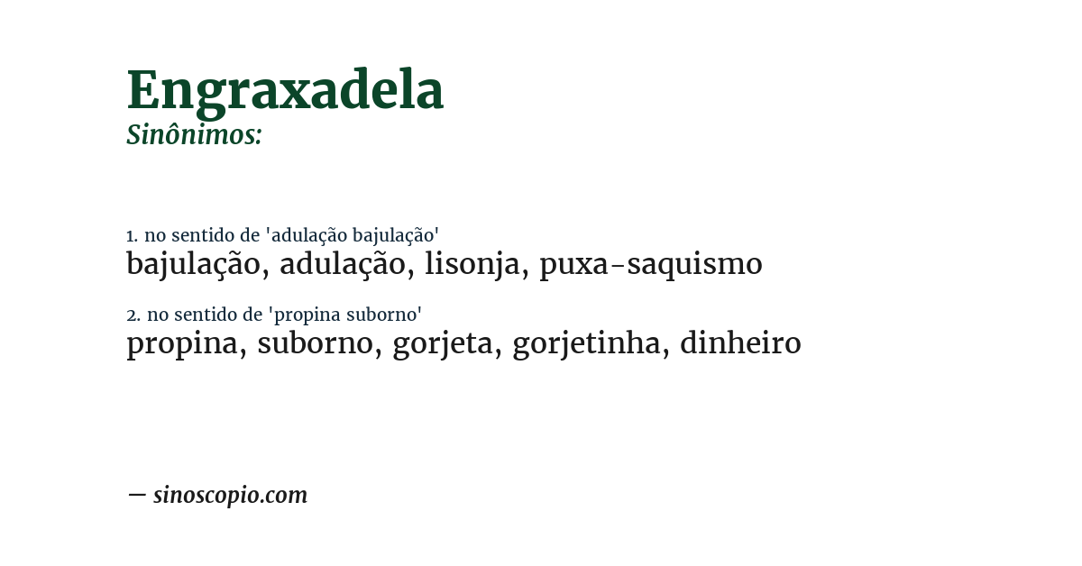 Sinônimo de engraxadela