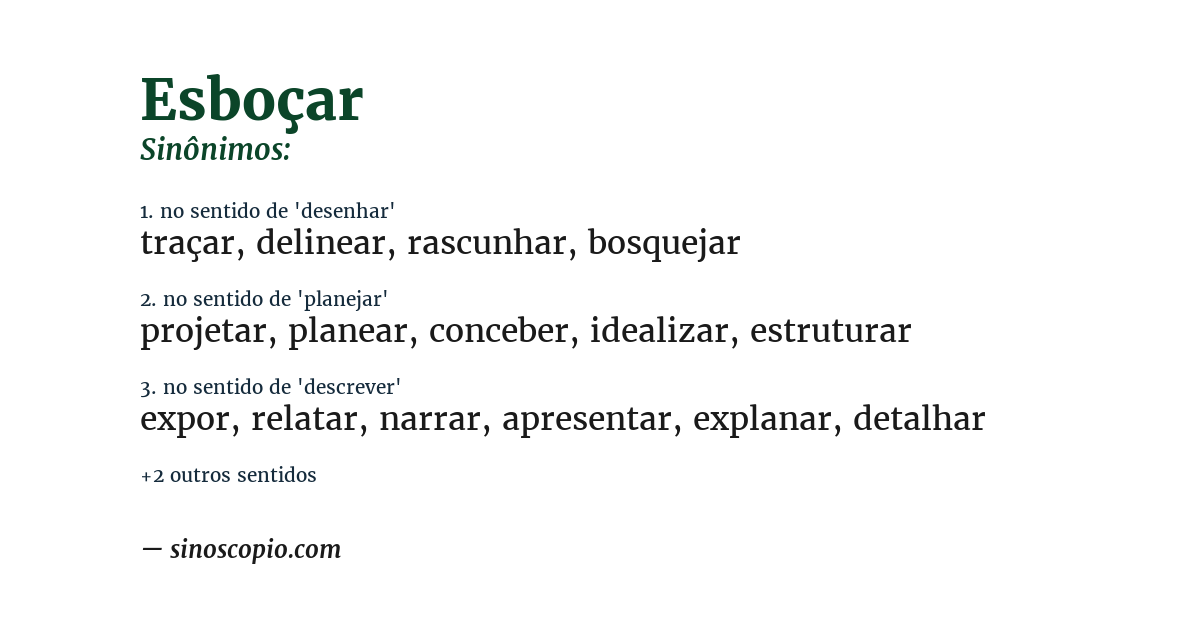 Sinônimo de esboçar