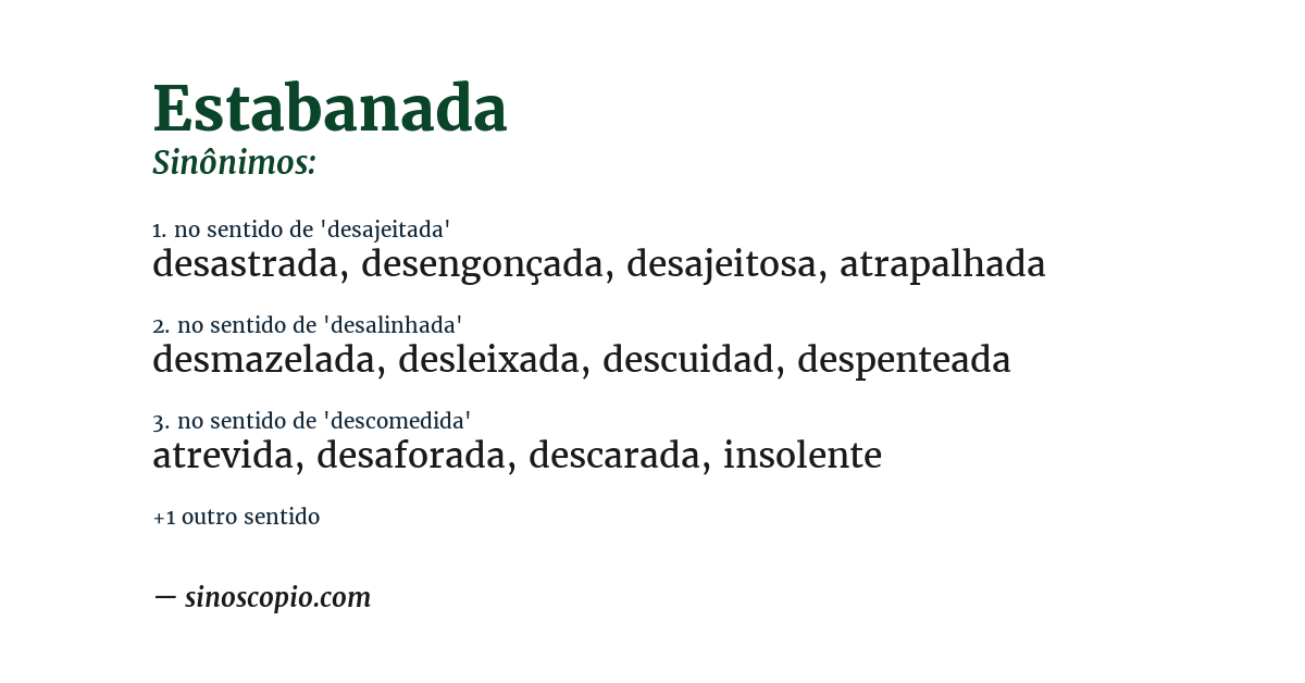 Sinônimo de estabanada