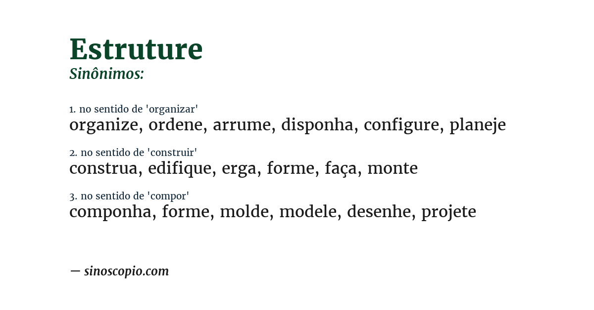 Sinônimo de estruture