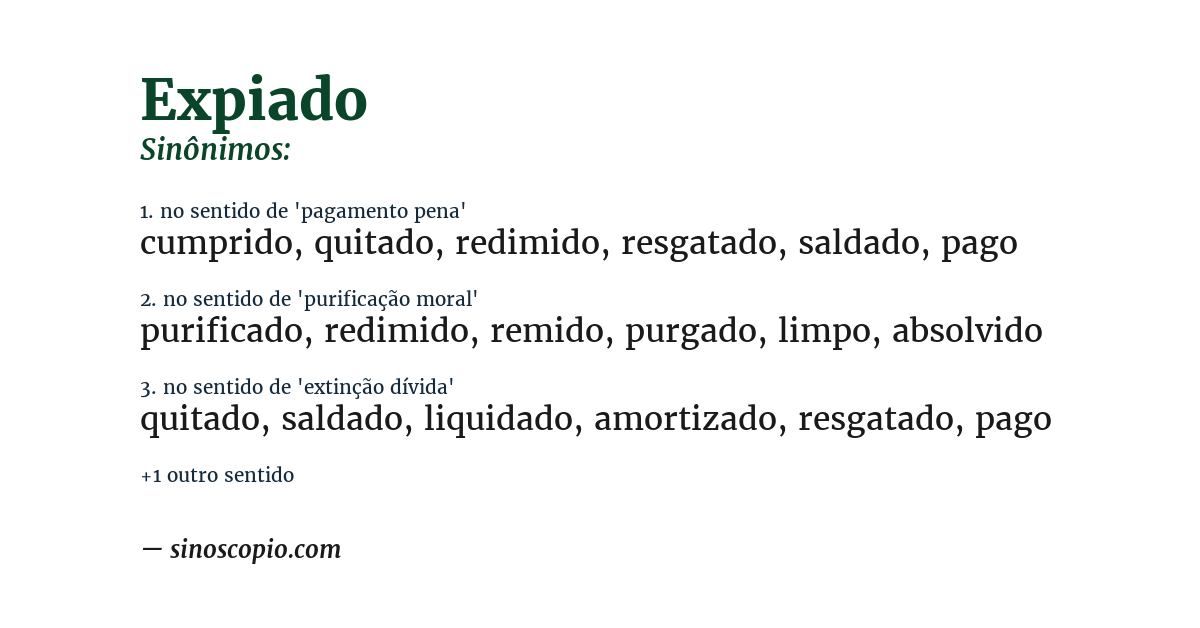 Sinônimo de expiado