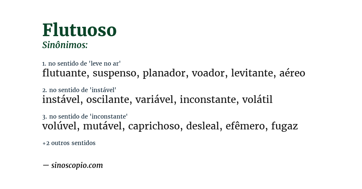 Sinônimo de flutuoso