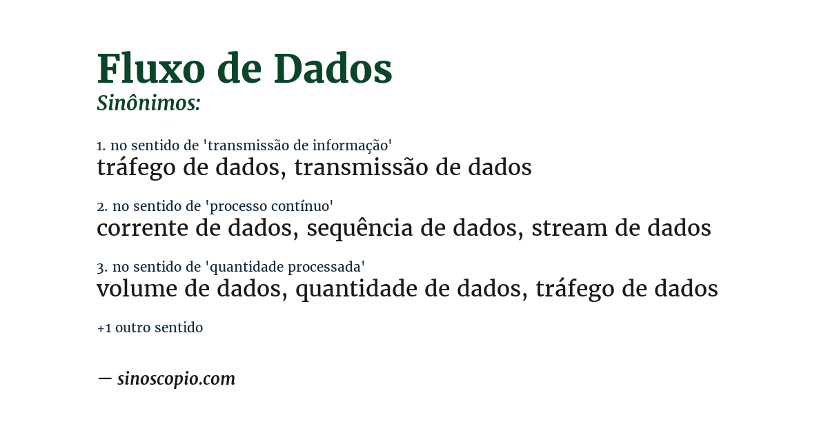 Sinônimo de fluxo de dados