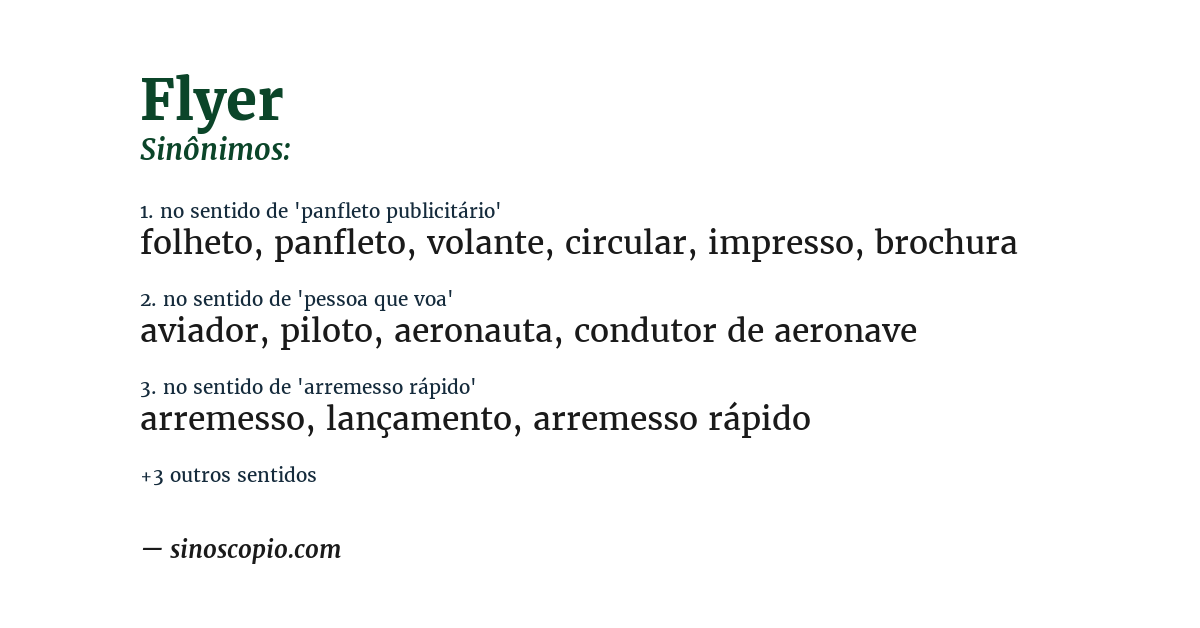 Sinônimo de flyer