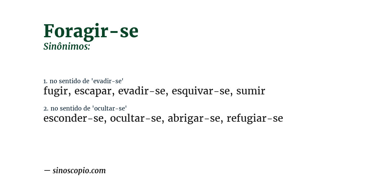 Sinônimo de foragir-se