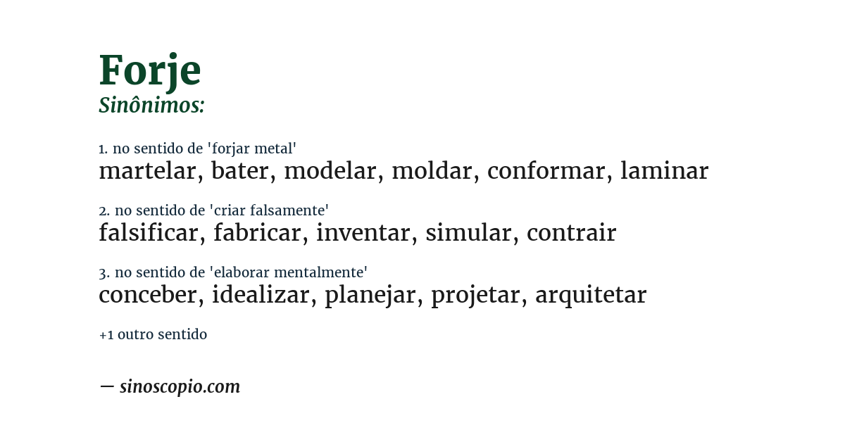 Sinônimo de forje