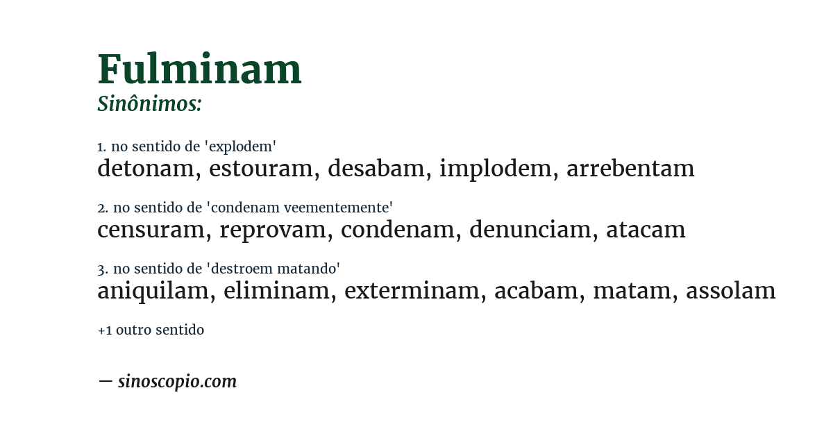 Sinônimo de fulminam