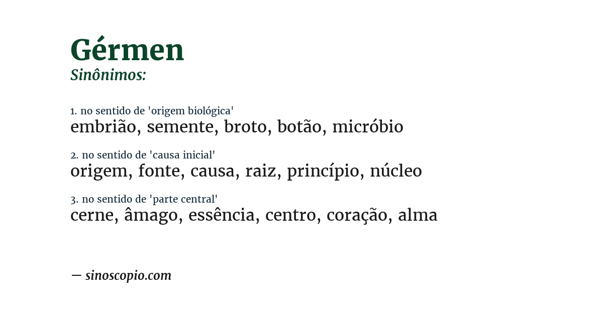 Sinônimo de gérmen