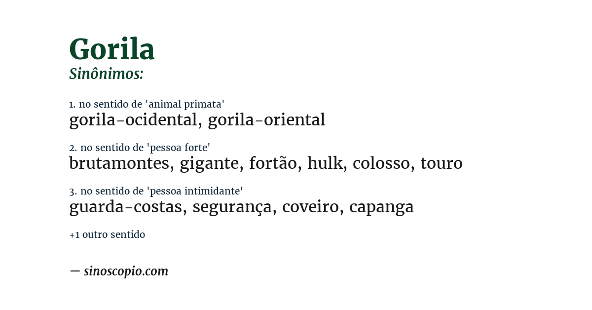 Sinônimo de gorila