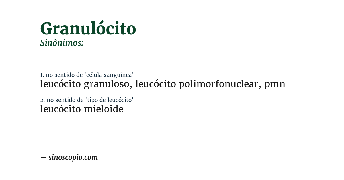 Sinônimo de granulócito