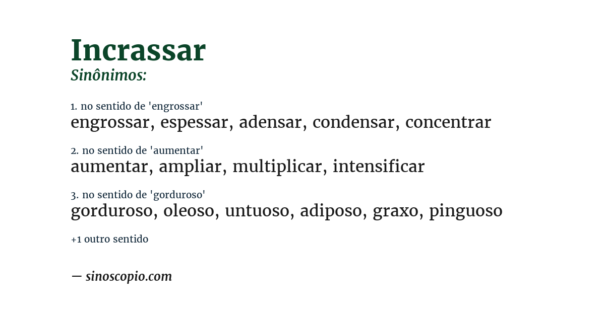 Sinônimo de incrassar