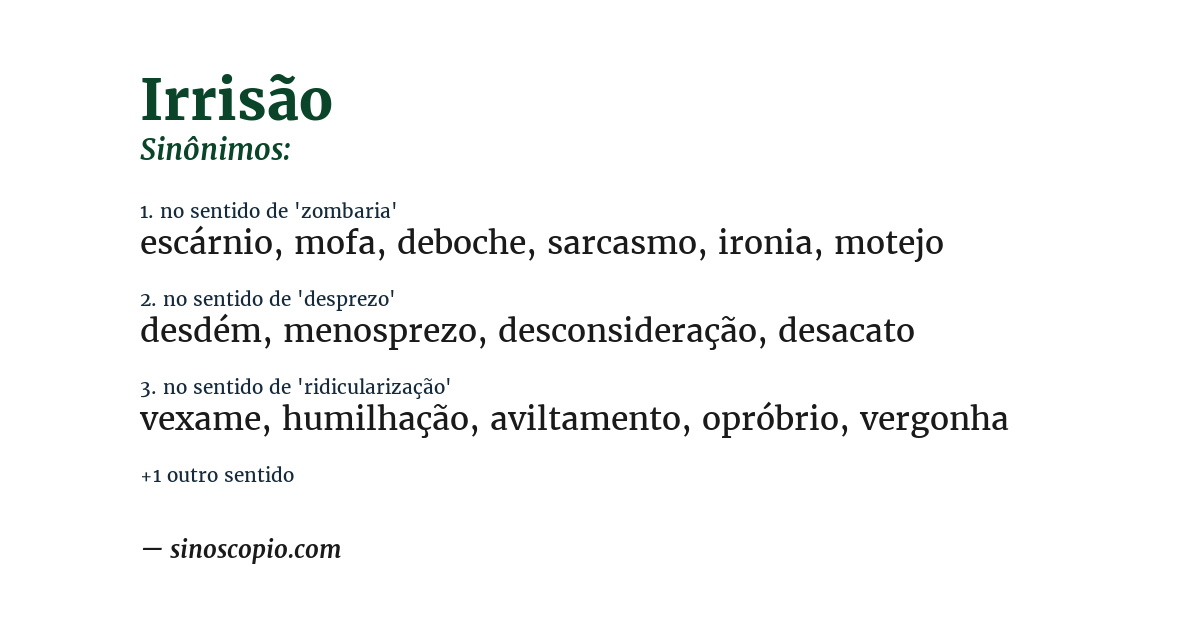 Sinônimo de irrisão