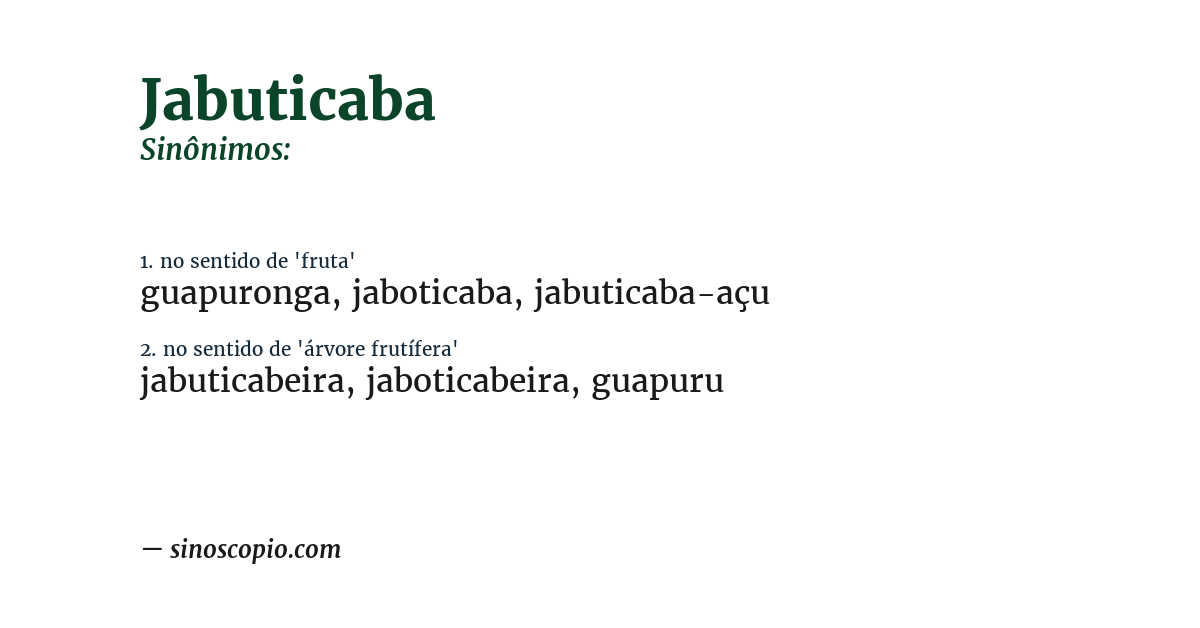 Sinônimo de jabuticaba