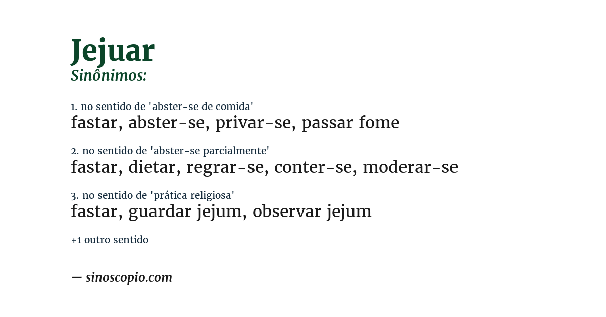 Sinônimo de jejuar