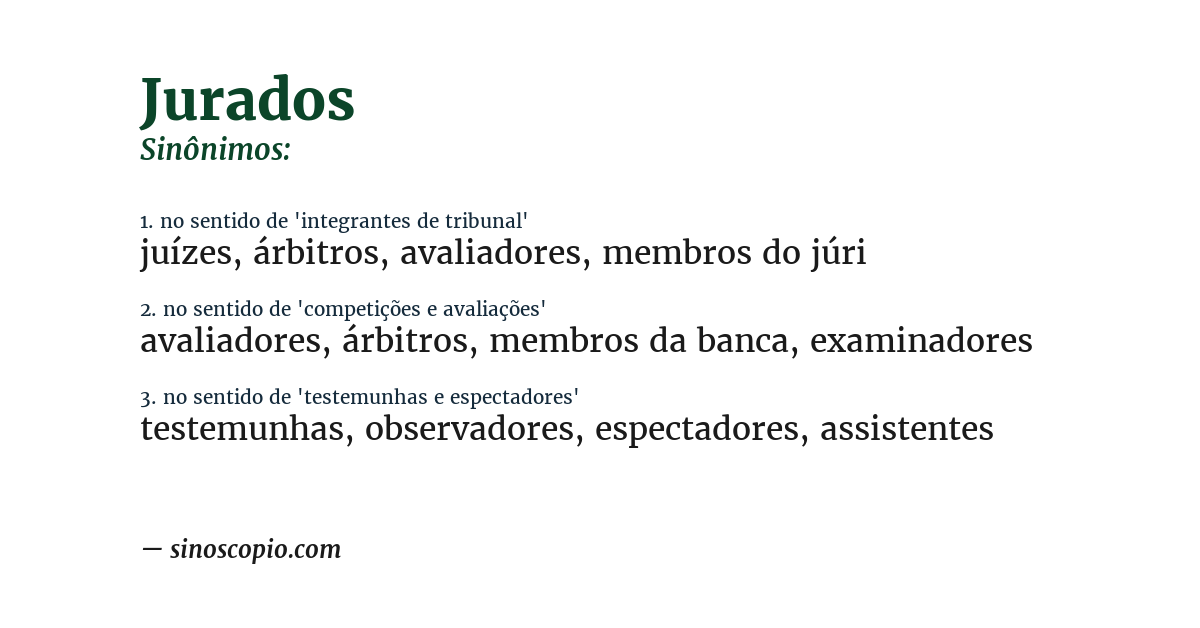 Sinônimo de jurados