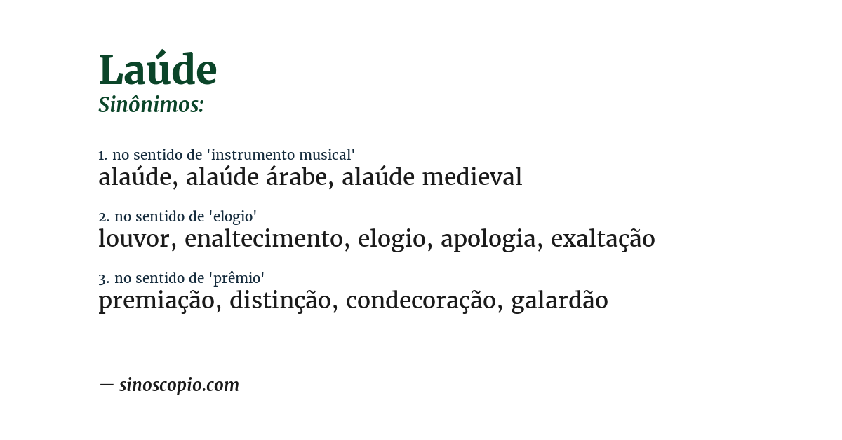 Sinônimo de laúde