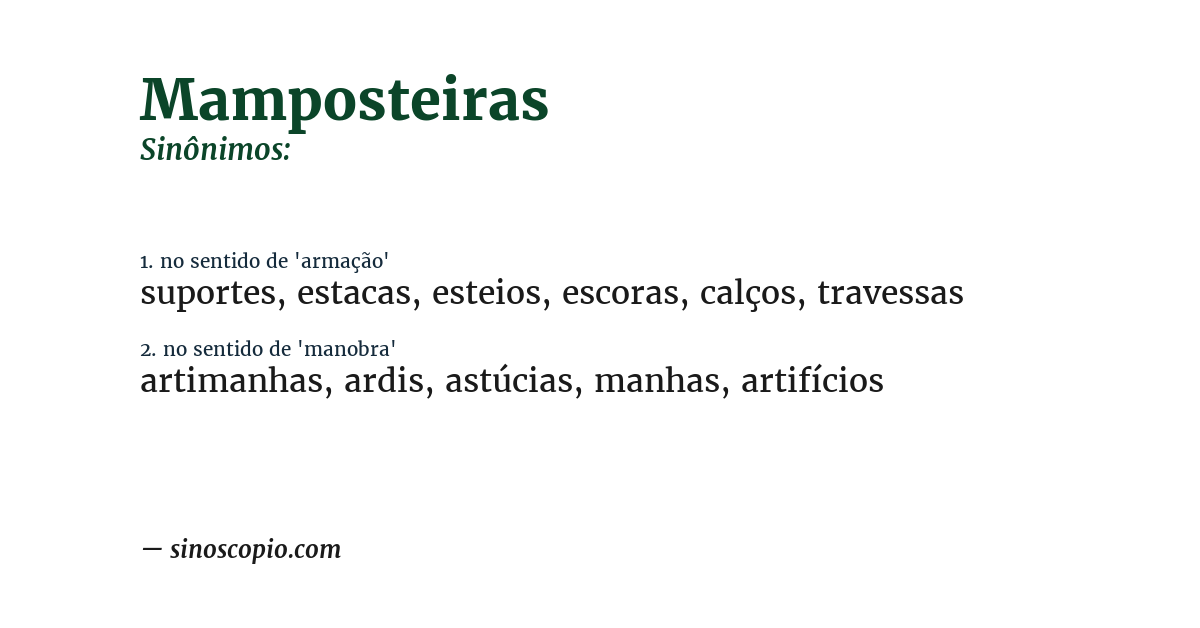 Sinônimo de mamposteiras