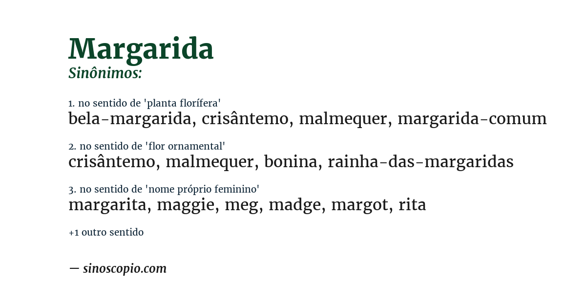 Sinônimo de margarida