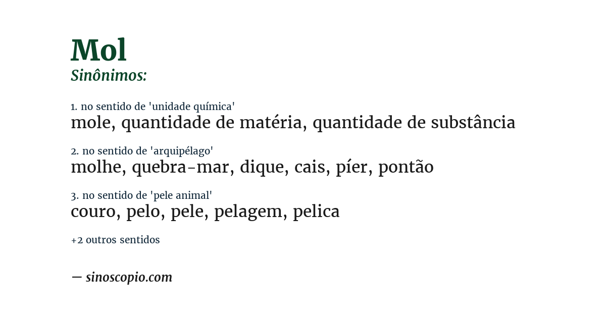 Sinônimo de mol